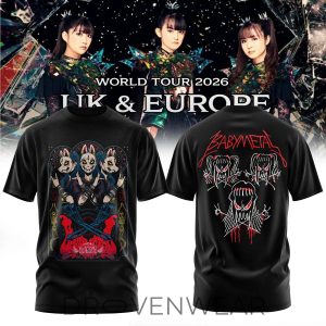 Baby Metal 2026 UK Europe Tour merch tee Ver2 by Drovenwear.com