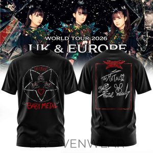 Baby Metal 2026 UK Europe Tour merch tee Ver3 by Drovenwear.com