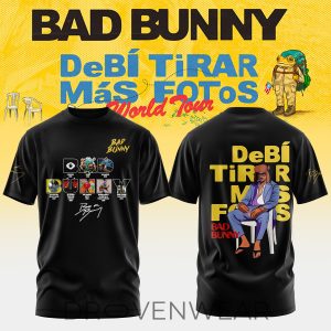 Bad Bunny DeB TiRAR MS FOToS World Tour Limited TShirt by Drovenwear.com
