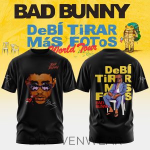 Bad Bunny DeB TiRAR MS FOToS World Tour Limited TShirt Ver2 by Drovenwear.com