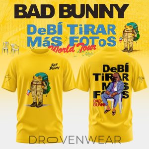 Bad Bunny DeB TiRAR MS FOToS World Tour Limited TShirt Ver4 by Drovenwear.com