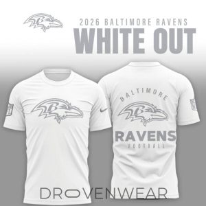 Baltimore Ravens 2026 White Out Limited Edition Shirt by Drovenwear.com