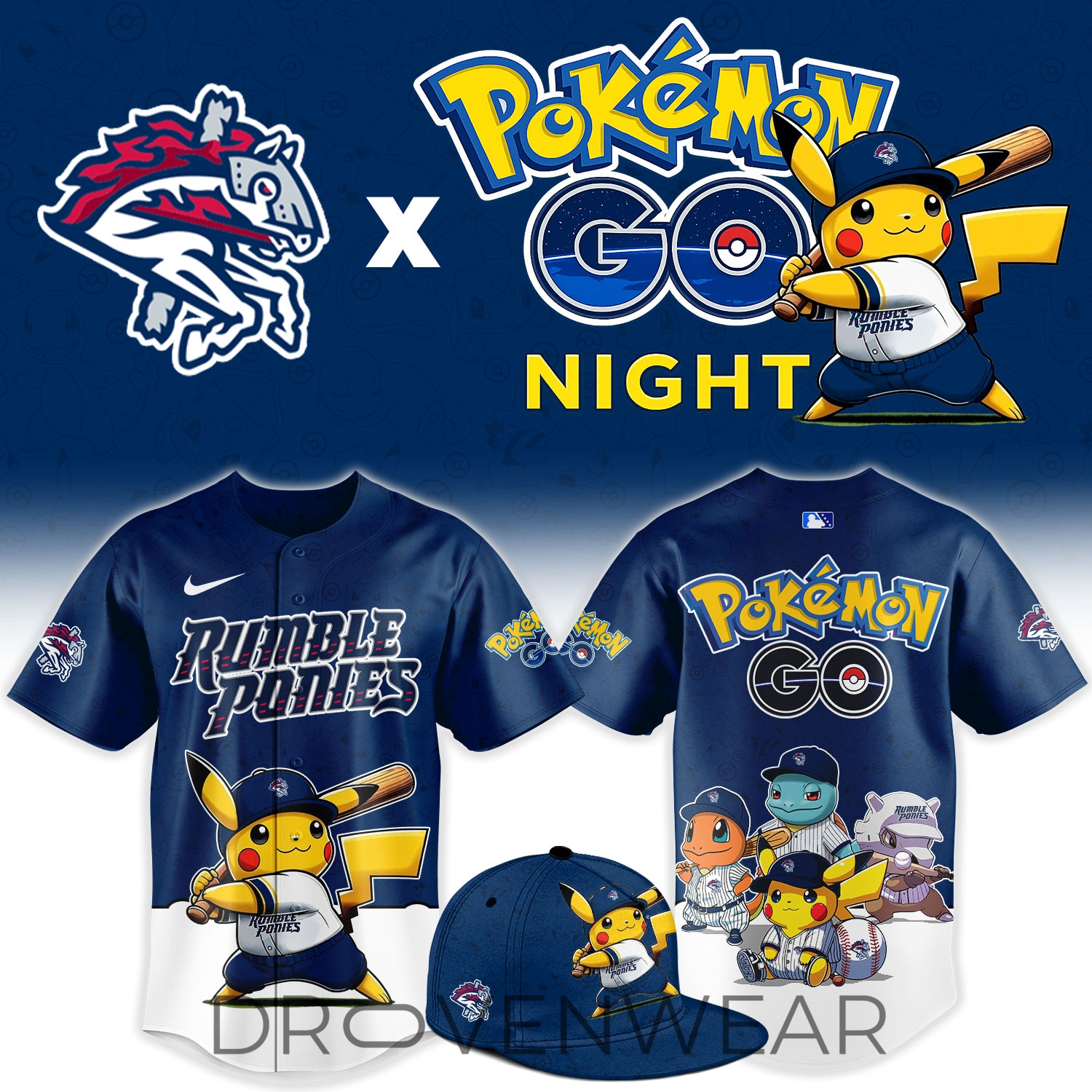 Binghamton Rumble Ponies Pokemon GO Night Limited Jersey Binghamton Rumble Ponies Pokemon GO Night Limited Jersey