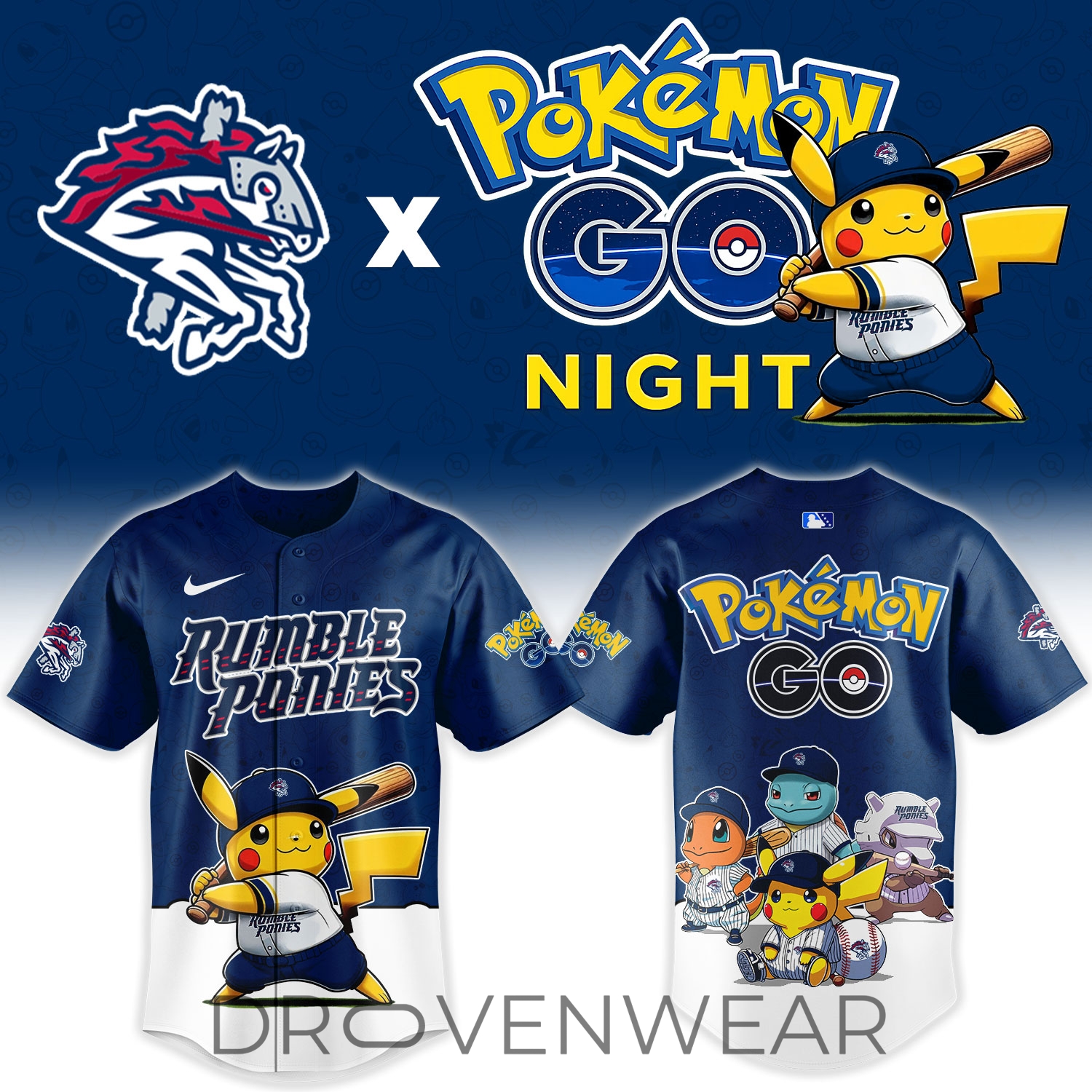 Binghamton Rumble Ponies Pokemon GO Night Limited Jersey Binghamton Rumble Ponies Pokemon GO Night Limited Jersey