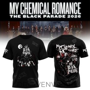 Black Parade 2026 Skull Band Aesthetic TShirt by Drovenwear.com