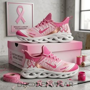 Breast Cancer Foundation Pink Max Soul Sneakers by Drovenwear.com