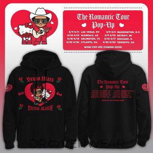 Bruno Mars Hello Kitty Romantic Tour Concert Pullover Hoodie by Drovenwear.com