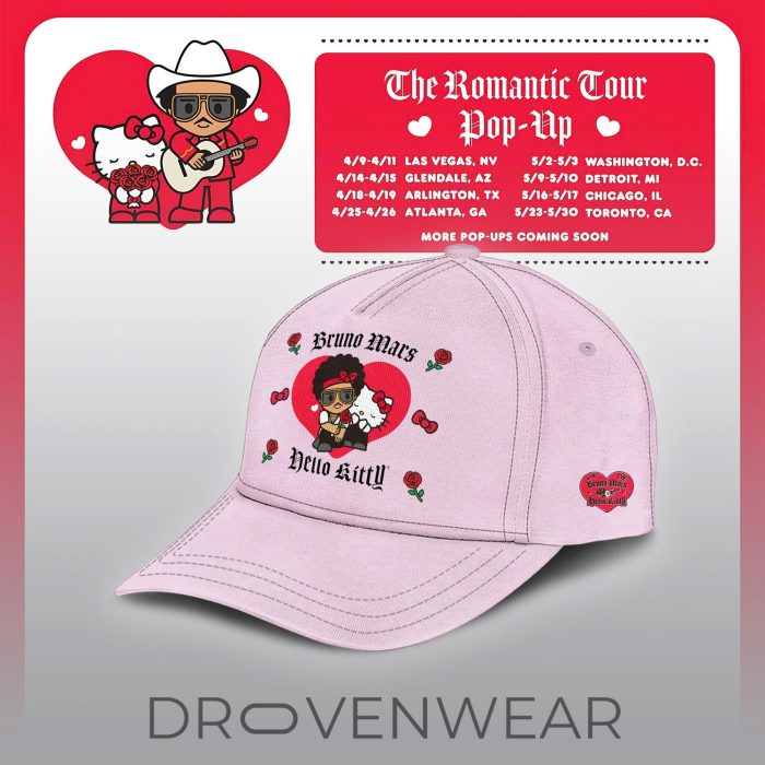 Bruno Mars Hello Kitty Romantic Tour Concert Pullover Hoodie - Image 6
