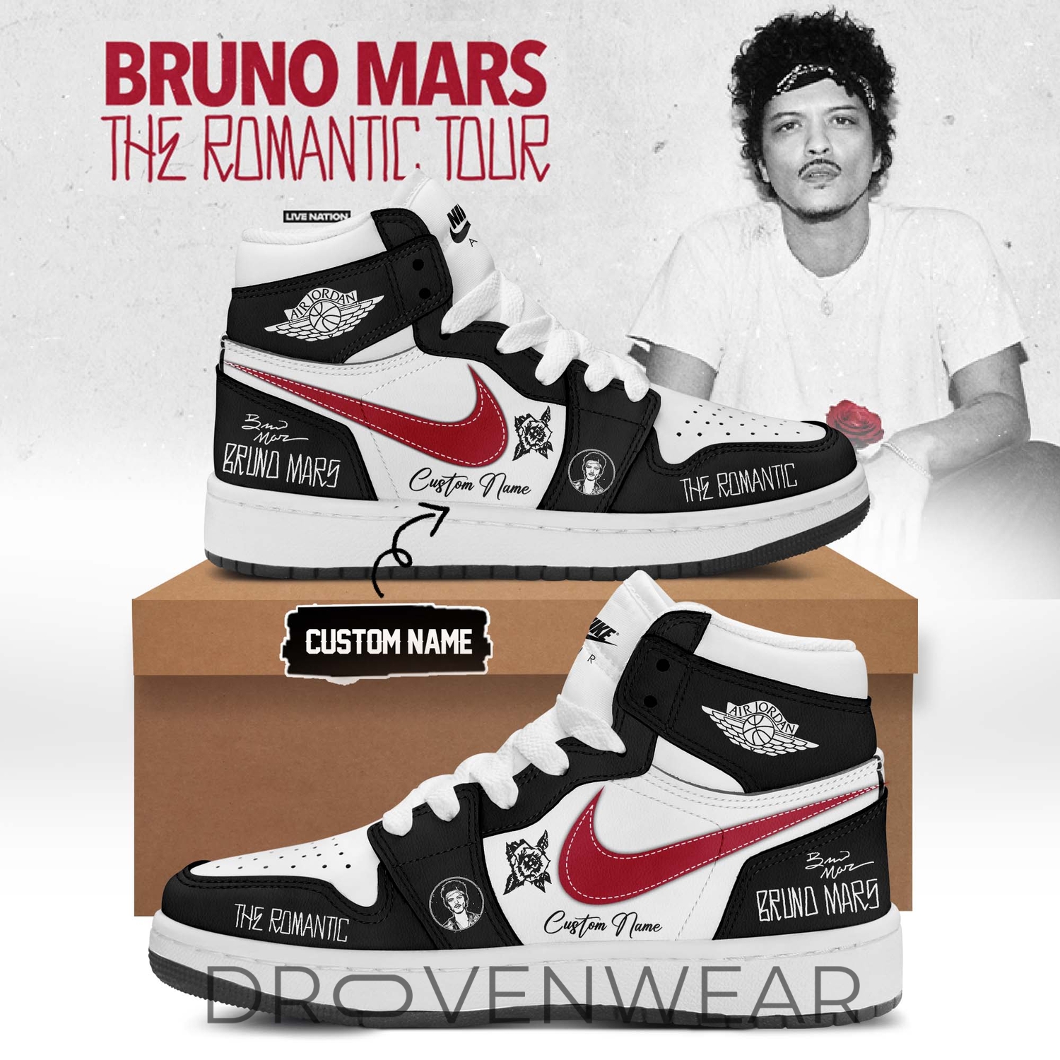Bruno Mars ”The Romantic Tour” Limited Edition Signature - AJ1 Shoes 1 Bruno Mars ”The Romantic Tour” Limited Edition Signature - AJ1 Shoes 1