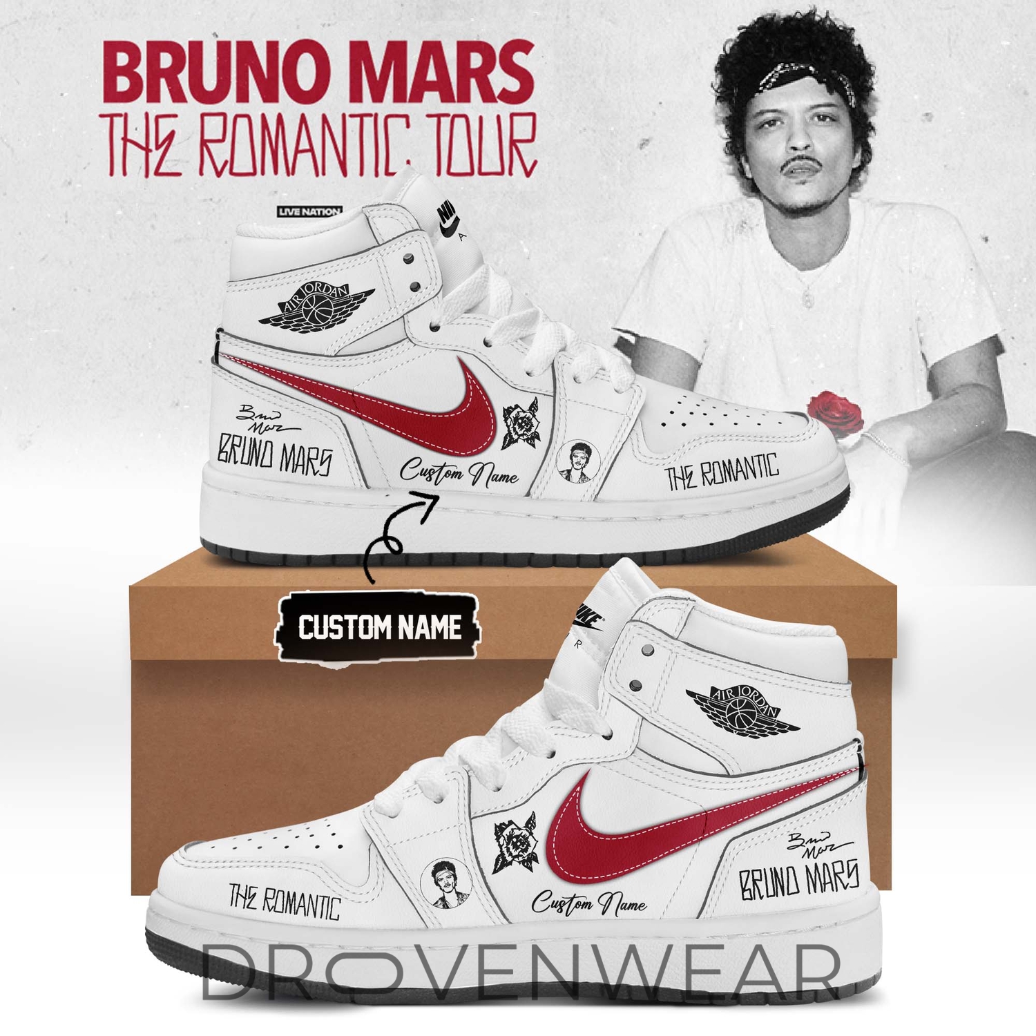 Bruno Mars ”The Romantic Tour” Limited Edition Signature - AJ1 Shoes 4 Bruno Mars ”The Romantic Tour” Limited Edition Signature - AJ1 Shoes 4