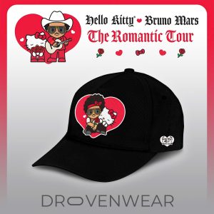 Bruno Mars x Hello kitty The Romantic Tour Black Hoodie by Drovenwear.com