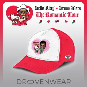 Bruno Mars x Hello kitty The Romantic Tour Pink White Hoodie by Drovenwear.com