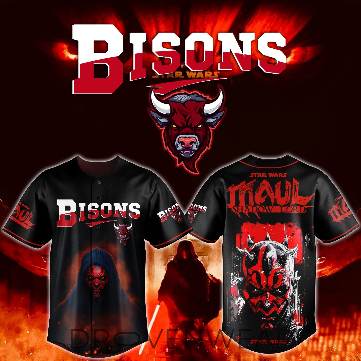 Buffalo Bisons Star Wars Darth Maul Theme Night Baseball Jersey Buffalo Bisons Star Wars Darth Maul Theme Night Baseball Jersey