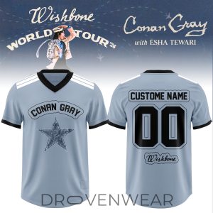 Conan Gray Wishbone World Tour 2026 Customize Football Jersey by Drovenwear.com