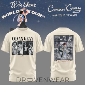 Conan Gray Wishbone World Tour 2026 Limited TShirt Ver3 by Drovenwear.com