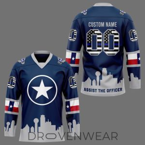 Dallas Stars Robo Assist The Officer Custom Jersey by Drovenwear.com