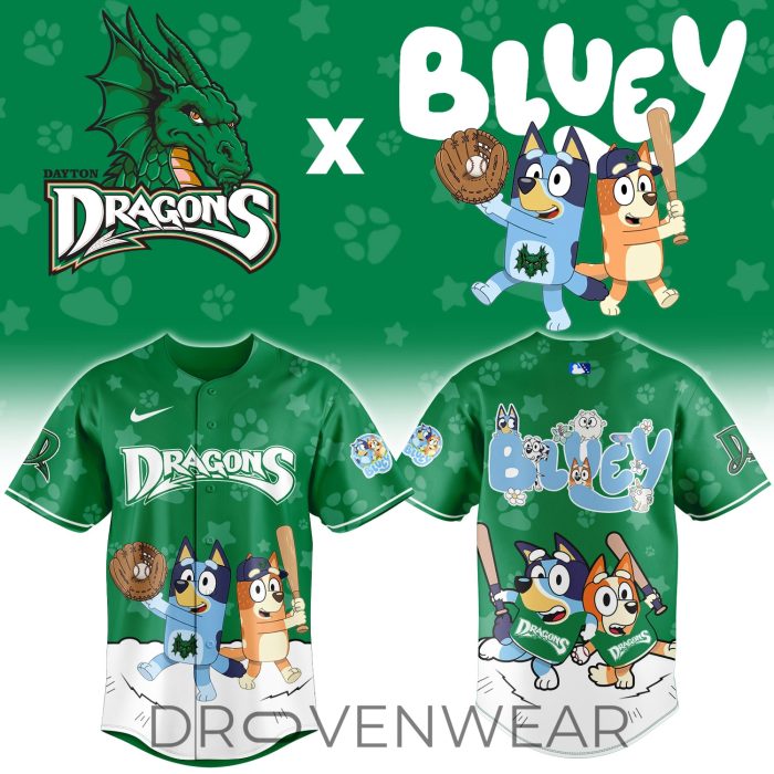 Dayton Dragons Bluey Cartoon Theme Night Baseball Jersey - Image 2