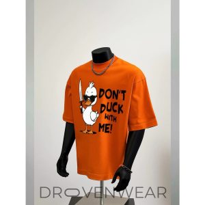 Dont Duck With Me Funny Duck Graphic Orange TShirt by Drovenwear.com
