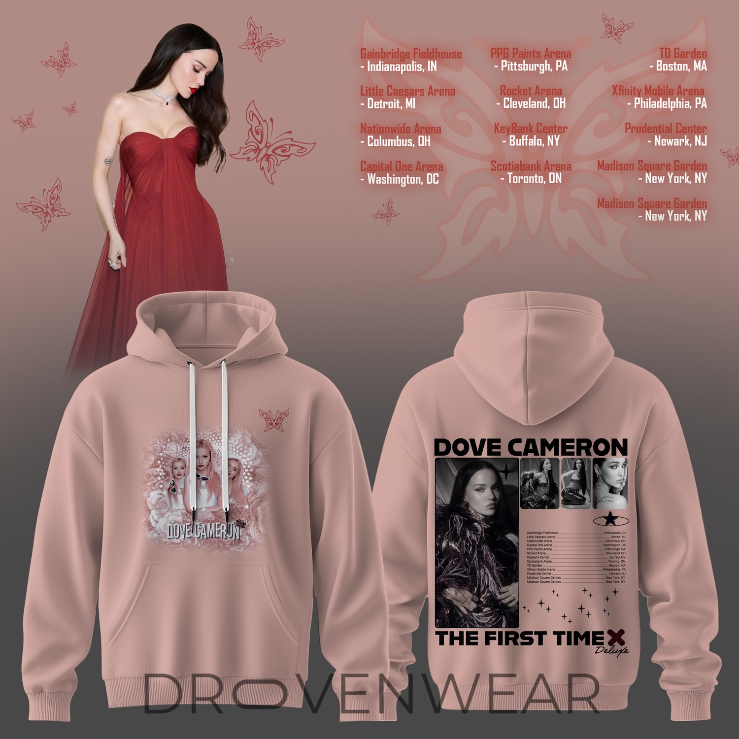 Dove Cameron 2026 Tour Merch The First Time Hoodie Dove Cameron 2026 Tour Merch The First Time Hoodie