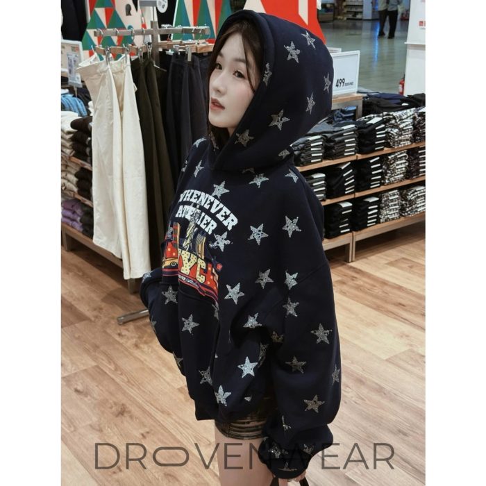 Drovenwear NYC Stars Graphic Hoodie – Vintage Cityscape Streetwear Pullover - Image 3