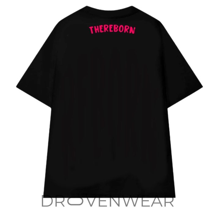 Drovenwear Reborn Bold Typography Graphic T-Shirt – Neon Pink Streetwear Statement Tee - Image 2