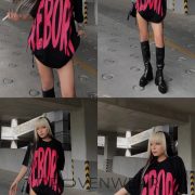 Drovenwear Reborn Bold Typography Graphic T-Shirt – Neon Pink Streetwear Statement Tee - Image 3