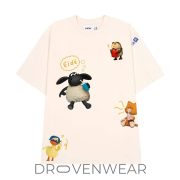 Fidē Oversized Graphic White Tee - Cute Cartoon Animal Print Streetwear - Image 2