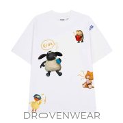 Fidē Oversized Graphic White Tee - Cute Cartoon Animal Print Streetwear - Image 3