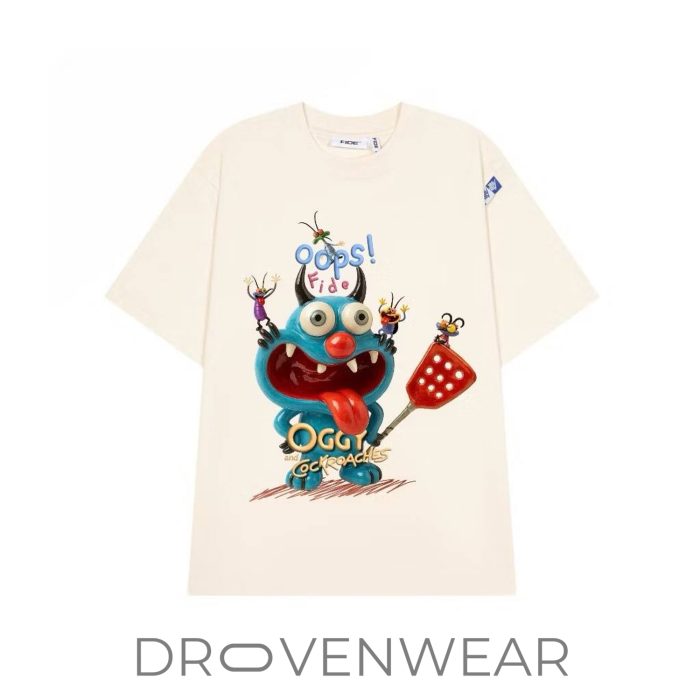 Funny Cartoon Graphic Tee - "Oggy and the Cockroaches" Oversized Streetwear Shirt - Image 2