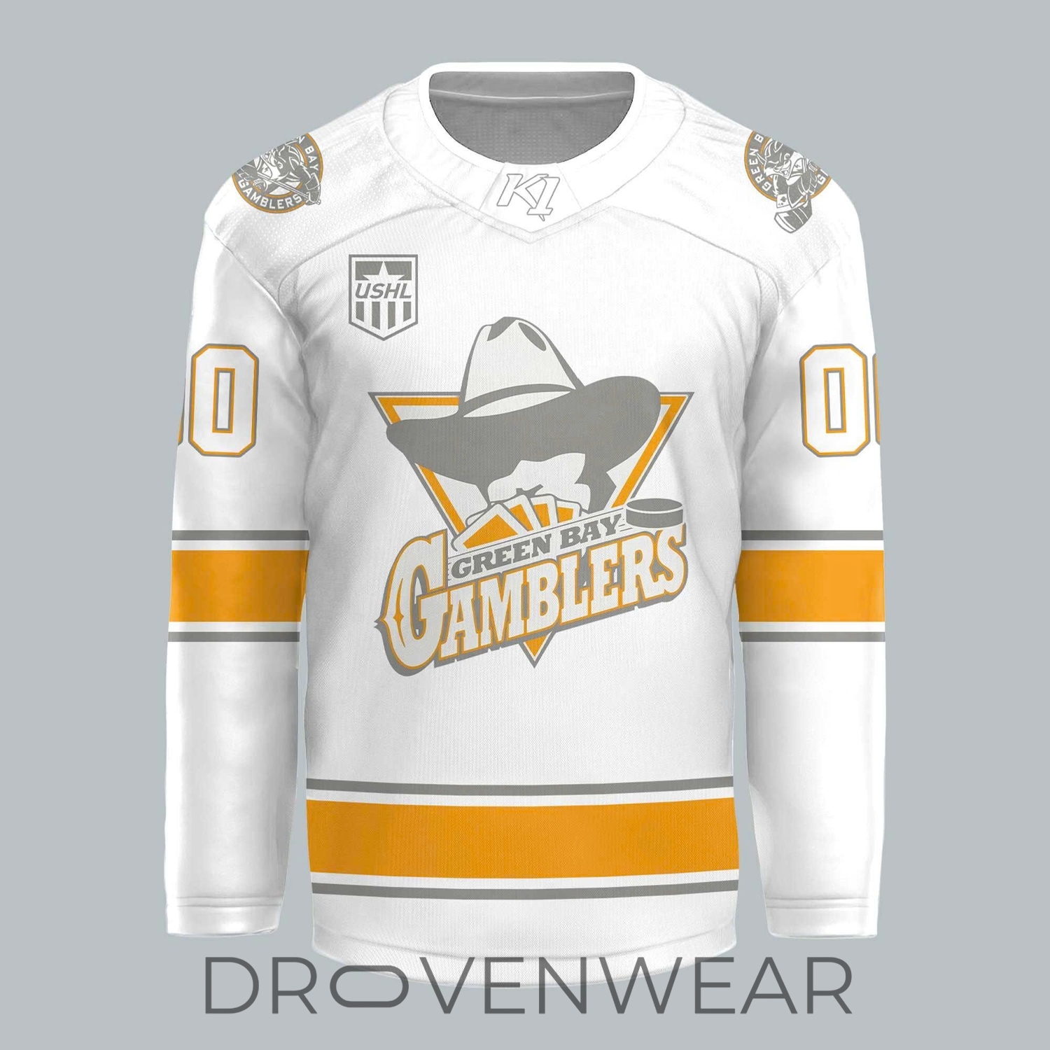 Green Bay Gamblers 2026 Throwback White Out Hockey Jersey Green Bay Gamblers 2026 Throwback White Out Hockey Jersey