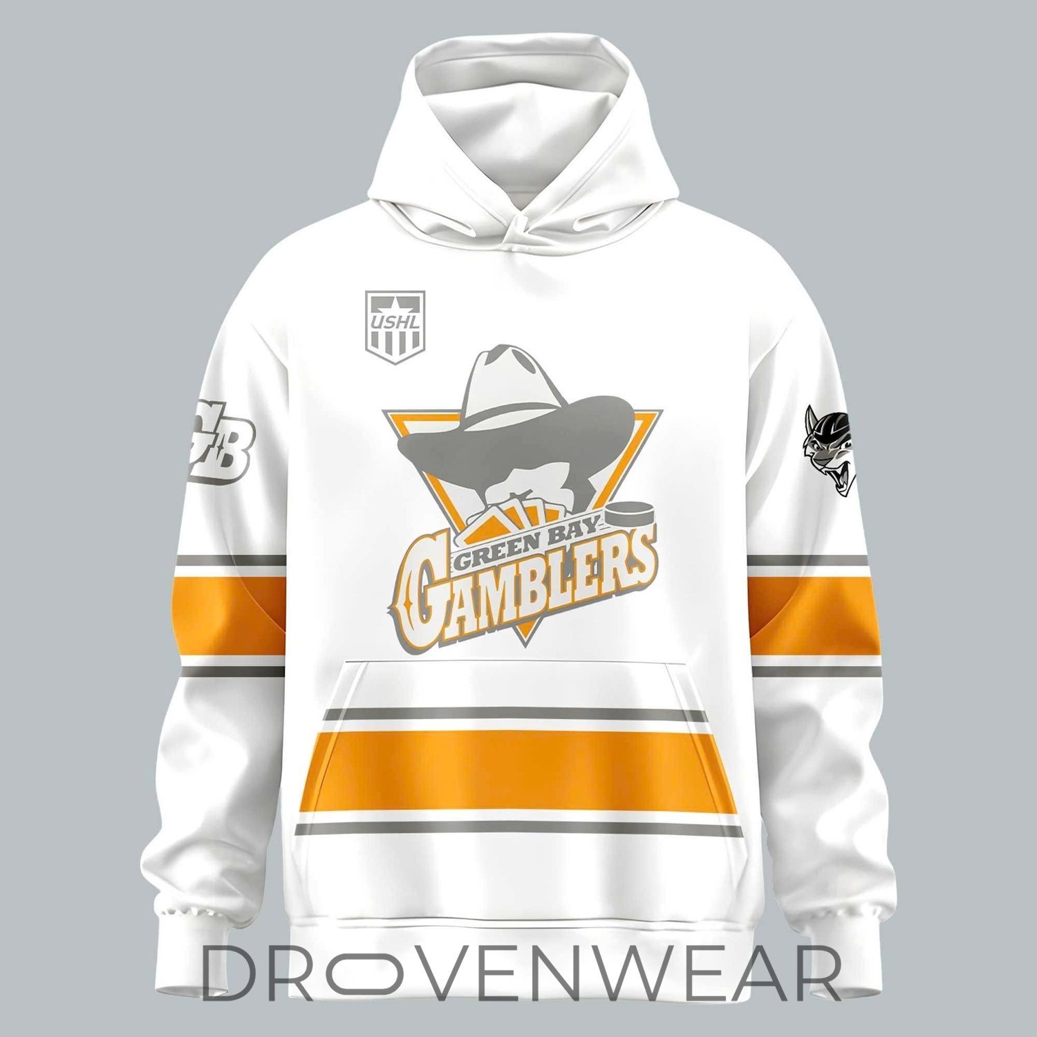 Green Bay Gamblers 2026 Throwback White Out Hoodie Green Bay Gamblers 2026 Throwback White Out Hoodie
