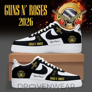 Guns N Roses 2026 UK Europe Tour Black Air Style Sneakers by Drovenwear.com
