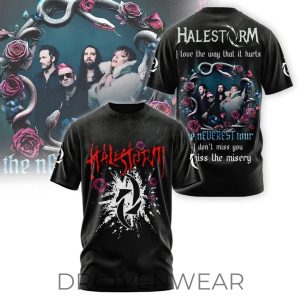 Halestorm 2026 UKEU Tour Exclusive 3D Print TShirt Version 2 by Drovenwear.com