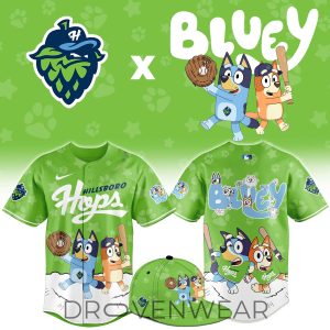 Hillsboro Hops Bluey Night Game Limited Jersey by Drovenwear.com