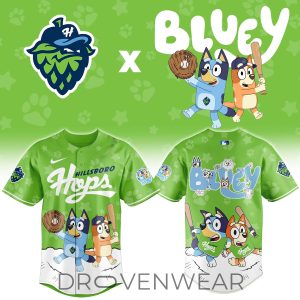 Hillsboro Hops Bluey Night Game Limited Jersey by Drovenwear.com