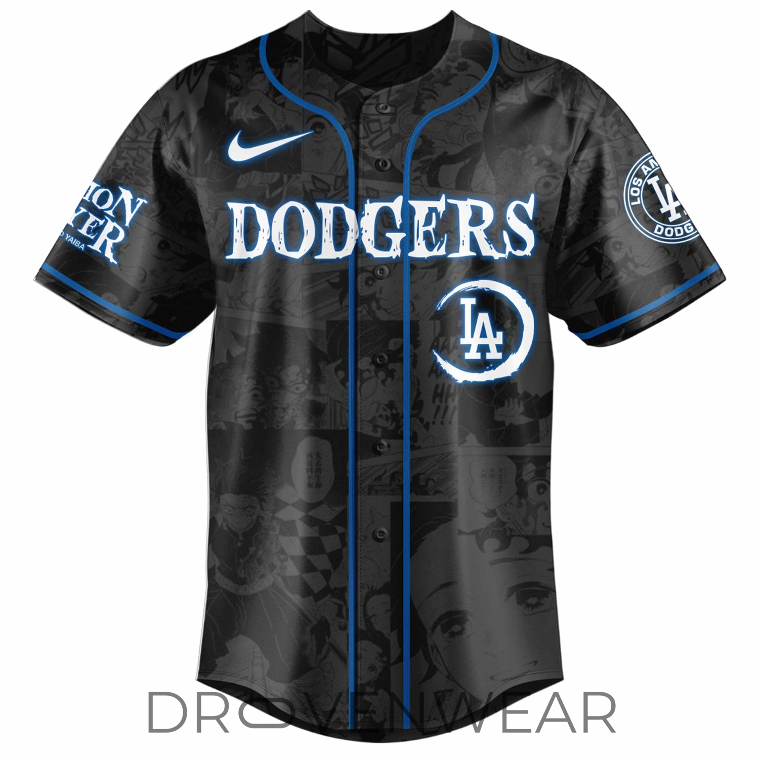 Inosuke Hashibira Demon Slayer Los Angeles Anime Baseball Jersey Inosuke Hashibira Demon Slayer Los Angeles Anime Baseball Jersey