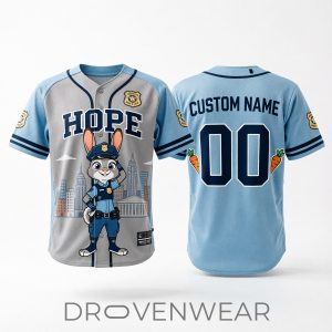 Judy Hopps Zootopia HOPE Baseball Jersey by Drovenwear.com
