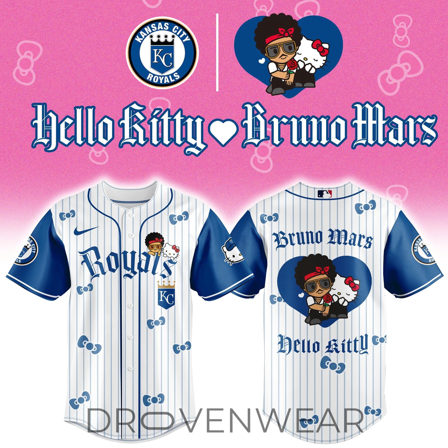 Kansas City Royals x BRUNO MARS x HELLO KITTY Blue Jersey | Jogger | Cap Kansas City Royals x BRUNO MARS x HELLO KITTY Blue Jersey | Jogger | Cap