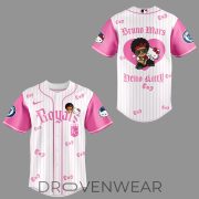 Kansas City Royals x BRUNO MARS x HELLO KITTY Pink Jersey | Jogger | Cap - Image 2
