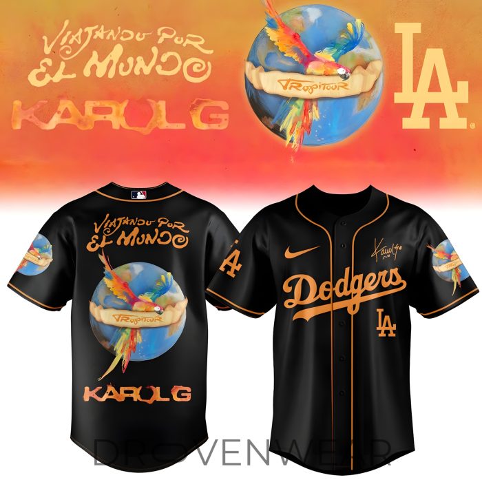 Karol G x Baseball - Nos Vamos de Tour Black Jersey (All Team) - Image 2