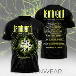Lamb of God Tour Into Oblivion Hexagon 2026 3D Tshirt by Drovenwear.com