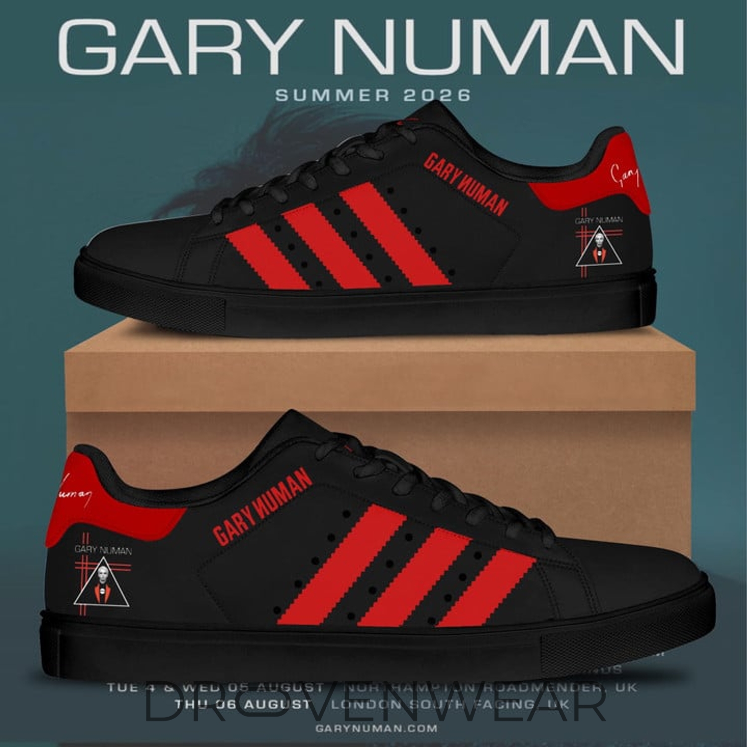 Limited Edition Gary Numan Tour UK 2026 Stan Smith Shoes Limited Edition Gary Numan Tour UK 2026 Stan Smith Shoes