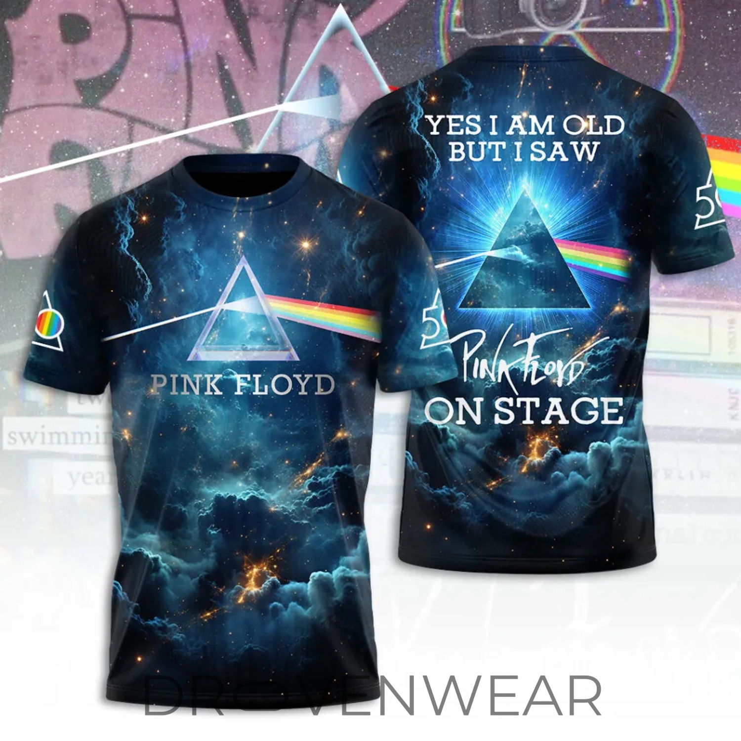 Liquid Blue Pink Floyd Dark Side Space 3D Tshirt Liquid Blue Pink Floyd Dark Side Space 3D Tshirt