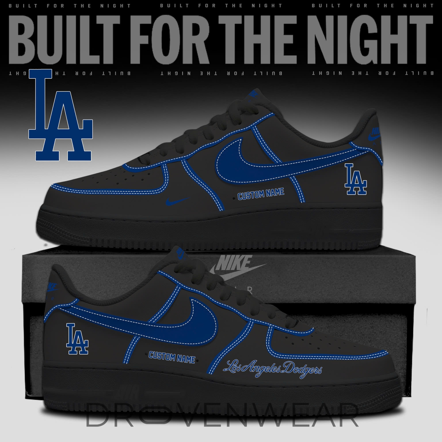 Los Angeles Dodgers 2026 Black Out Limited Edition AF1 Sneakers Los Angeles Dodgers 2026 Black Out Limited Edition AF1 Sneakers