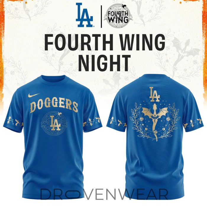 Los Angeles Dodgers Baseball Fourth Wings Night Limited Edition Tshirt - Image 4