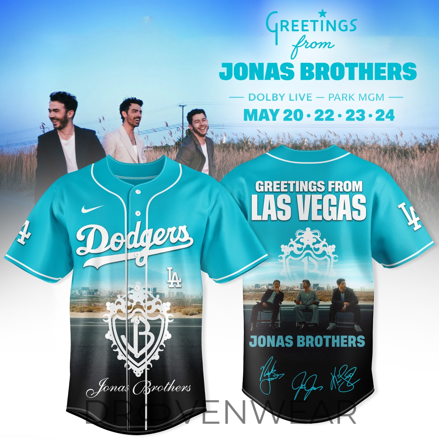 Los Angeles Dodgers MLB x Jonas Brothers – Greetings From Las Vegas 2026 Limited Jersey Los Angeles Dodgers MLB x Jonas Brothers – Greetings From Las Vegas 2026 Limited Jersey