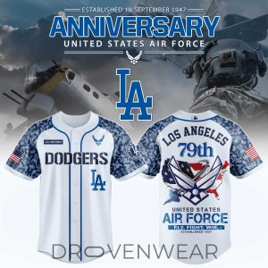Los Angeles Dodgers x US Air Force 79th Anniversary Jersey by Drovenwear.com