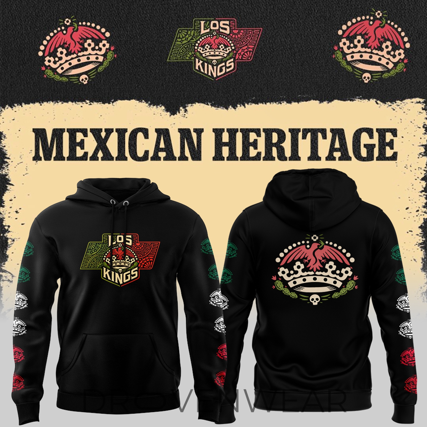Los Angeles Kings Mexican Heritage Celebration Hockey Hoodie Los Angeles Kings Mexican Heritage Celebration Hockey Hoodie