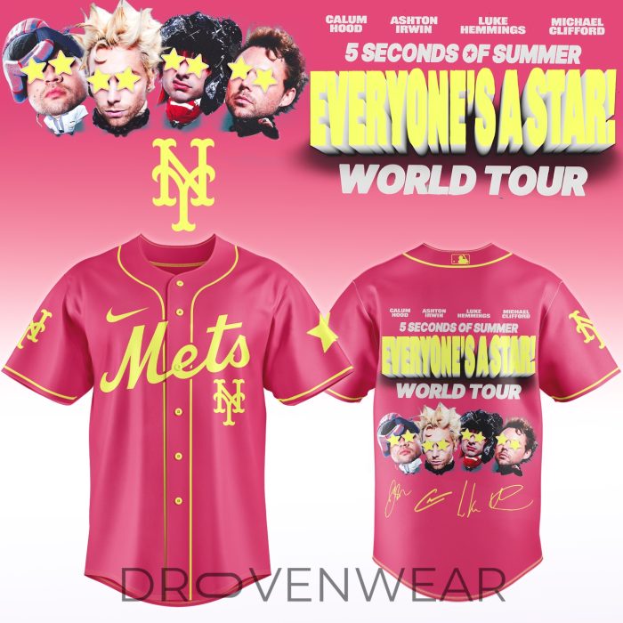 MLB All Team x 5 Seconds of Summer “EVERYONE’S A STAR! World Tour” 2026 Limited Edition Signature – Jersey 2 - Image 3