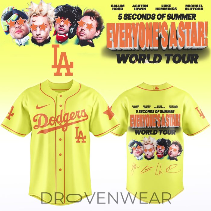 MLB All Team x 5 Seconds of Summer “EVERYONE’S A STAR! World Tour” 2026 Limited Edition Signature – Jersey 5 - Image 2